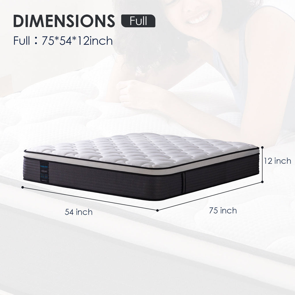Meith 12" Plush Memory Foam Hybrid Mattress in a Box, OEKO-TEX® Certified