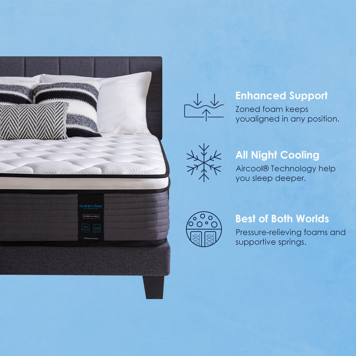 Meith 12" Plush Memory Foam Hybrid Mattress in a Box, OEKO-TEX® Certified