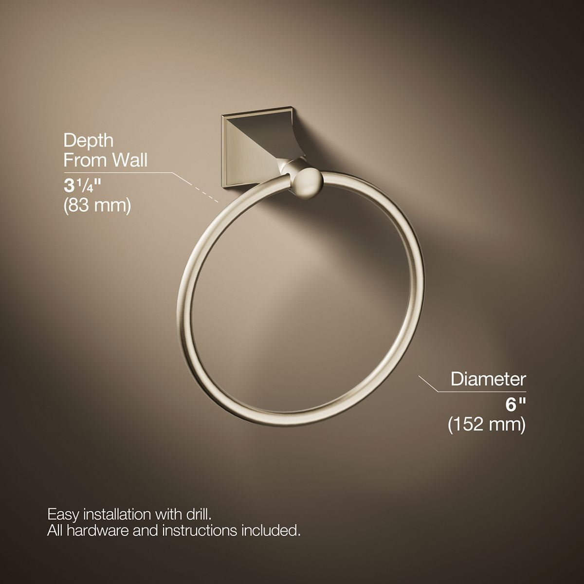 Memoirs Wall Mounted Towel Ring K-487-BV