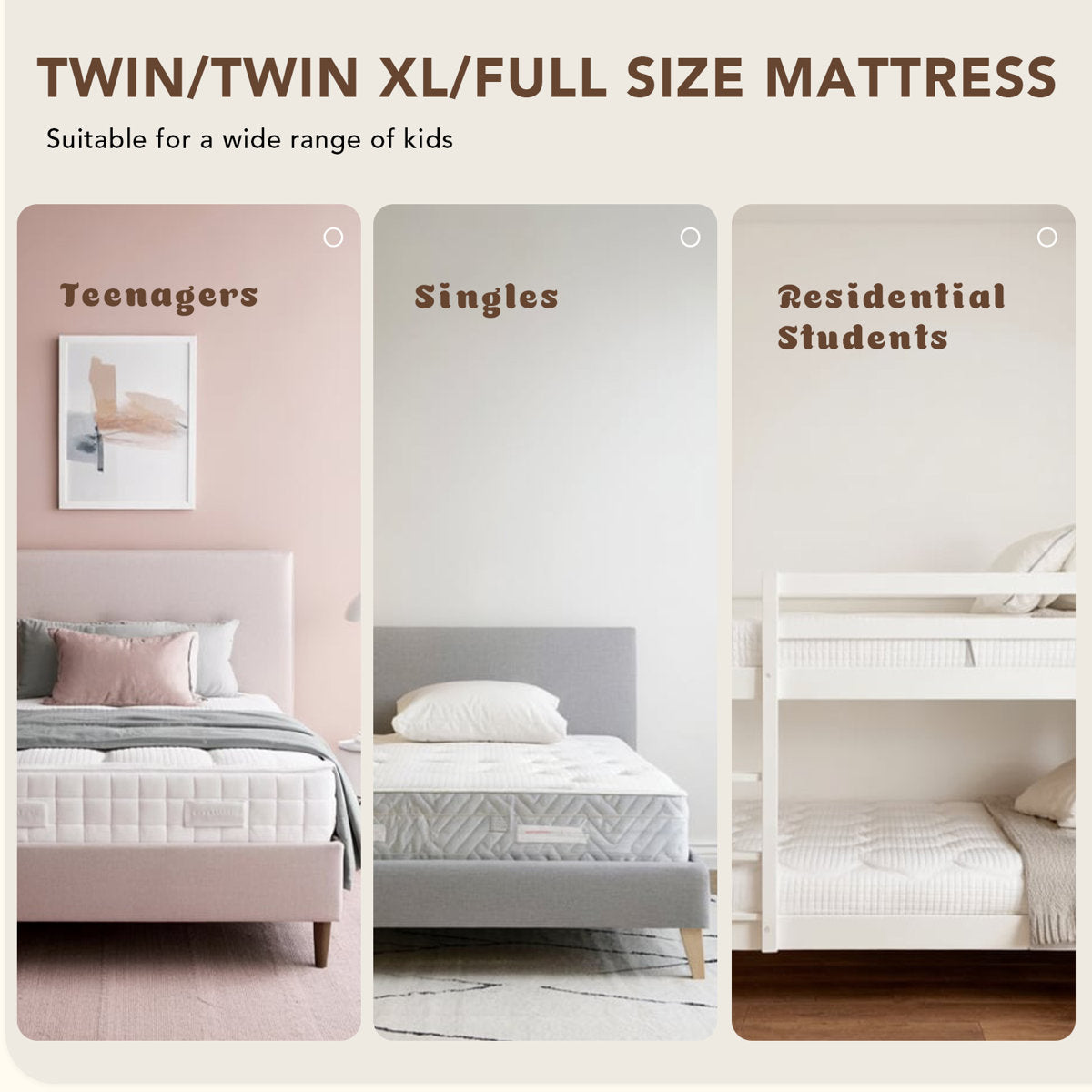 Memory Foam Mattress, Medium Firm- Certipur-US Certified, Bed In A Box For Easy Setup,Cooling Ventilated Foam, Pressure Relief & Washable White Cover