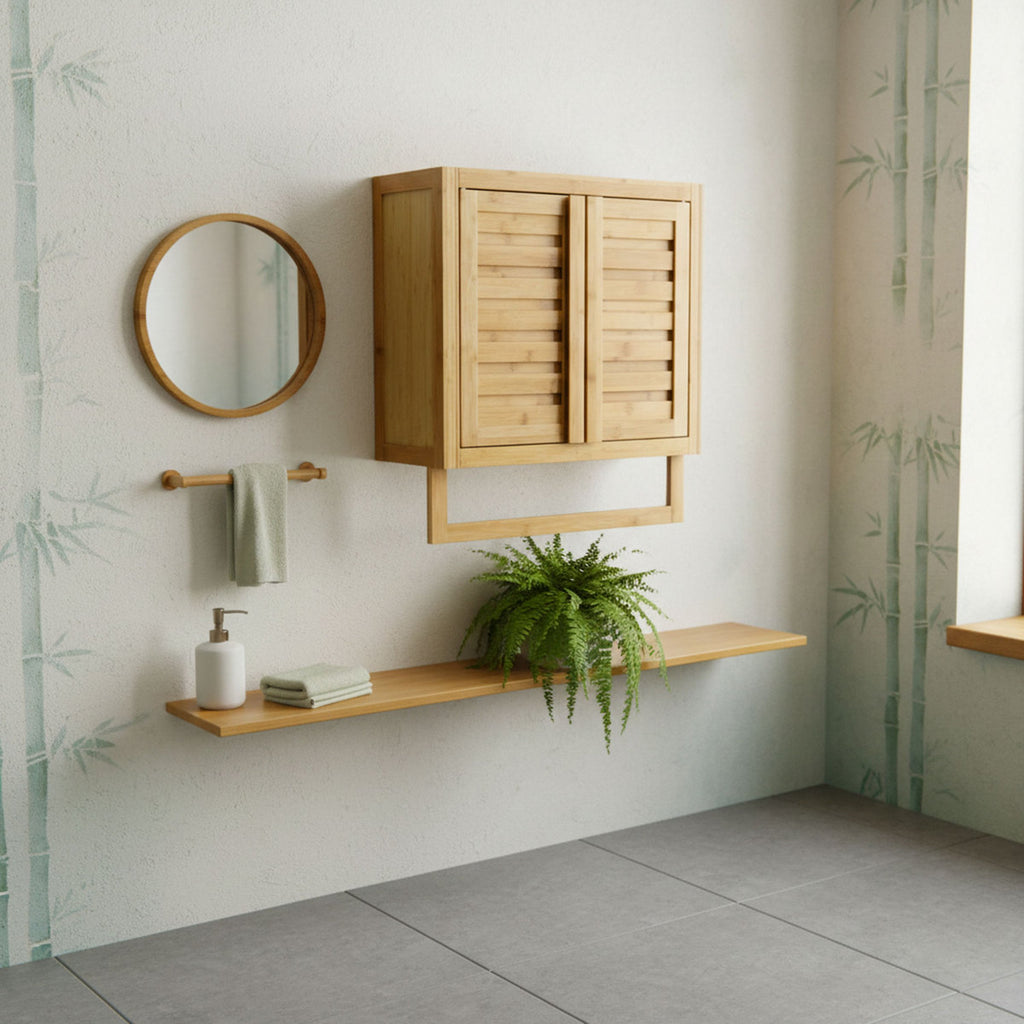 Mitch Solid Wood Bathroom Cabinet