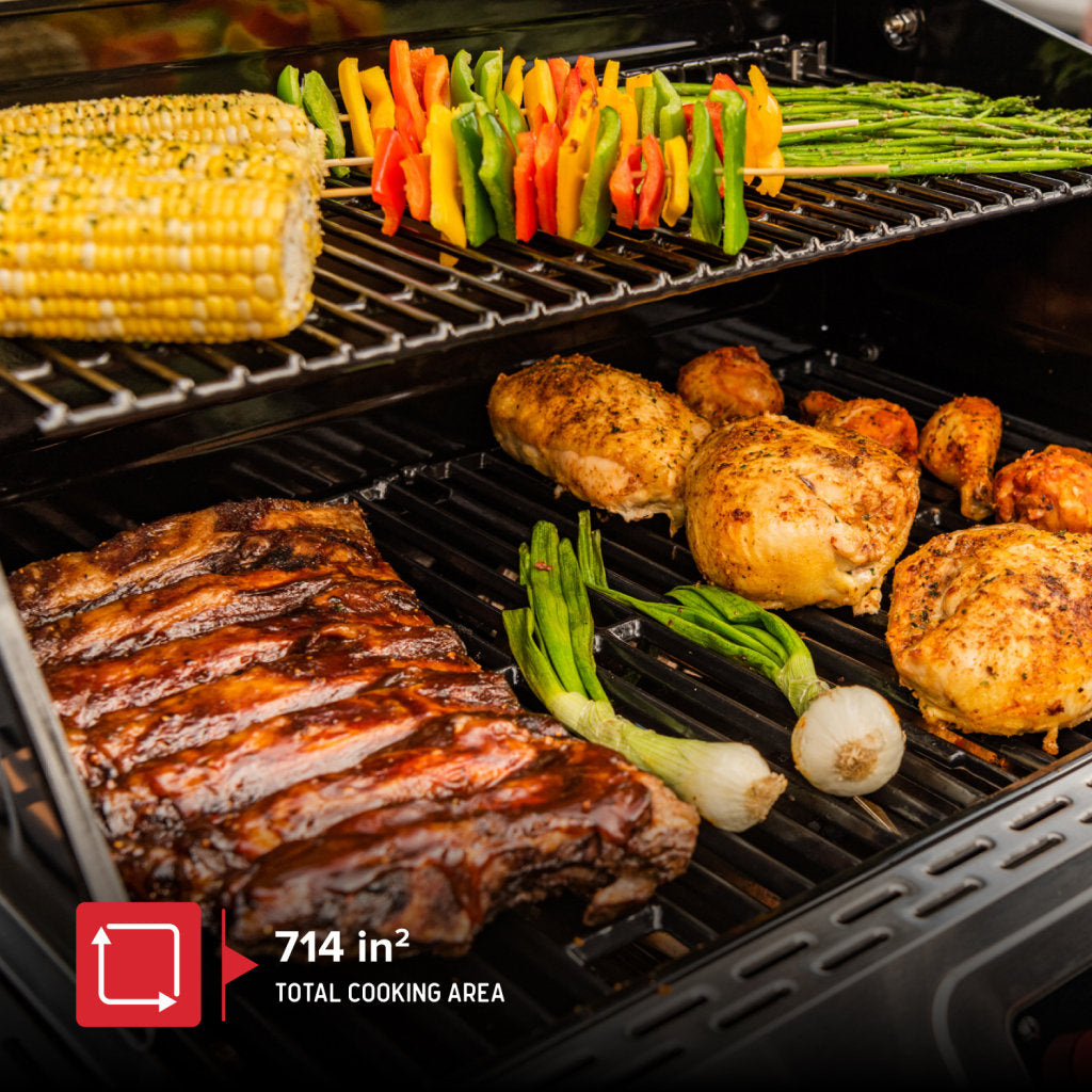 Neevo Smart Propane Grill 44,000 Btu, 2-burner Outdoor Bbq, Electronic Control, 714 Sq In Cooking Space, Cast Iron Grates, App Connected ¨C 720-1054