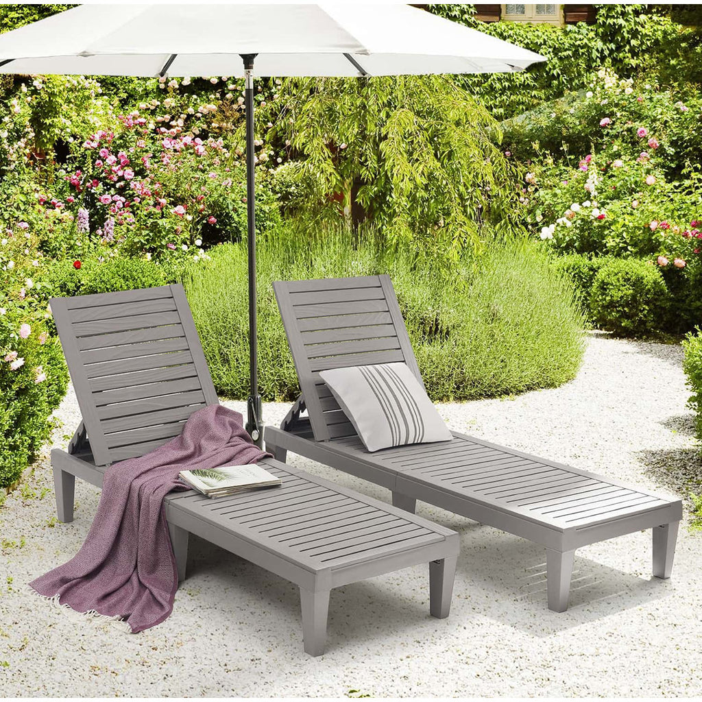 Nestl Waterproof, Lightweight, and Adjustable Outdoor Polyresin Chaise Lounge Chair Set