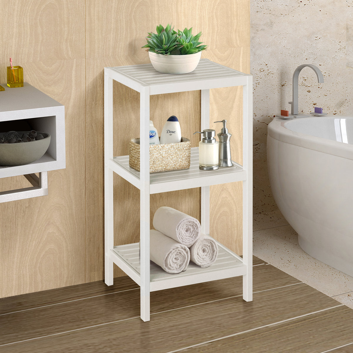 Nicieza Solid Wood Freestanding Bathroom Shelves