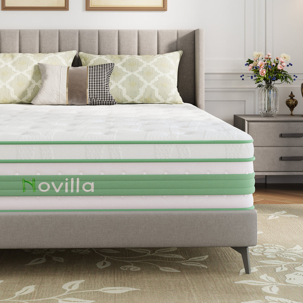 Novilla 14" Medium Firm Gel Memory Foam Hybrid Mattress with CertiPUR-US and ACA Certified