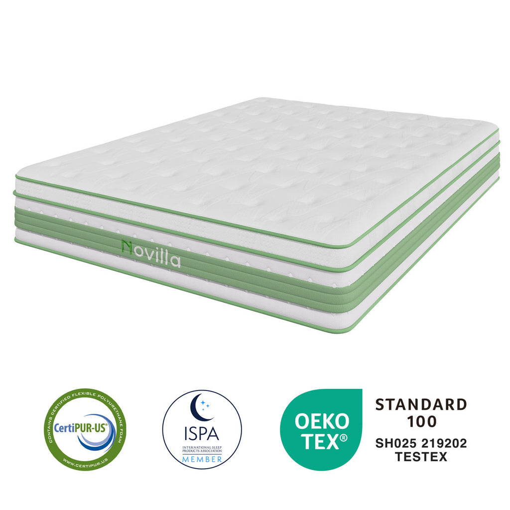 Novilla 14" Medium Firm Gel Memory Foam Hybrid Mattress with CertiPUR-US and ACA Certified