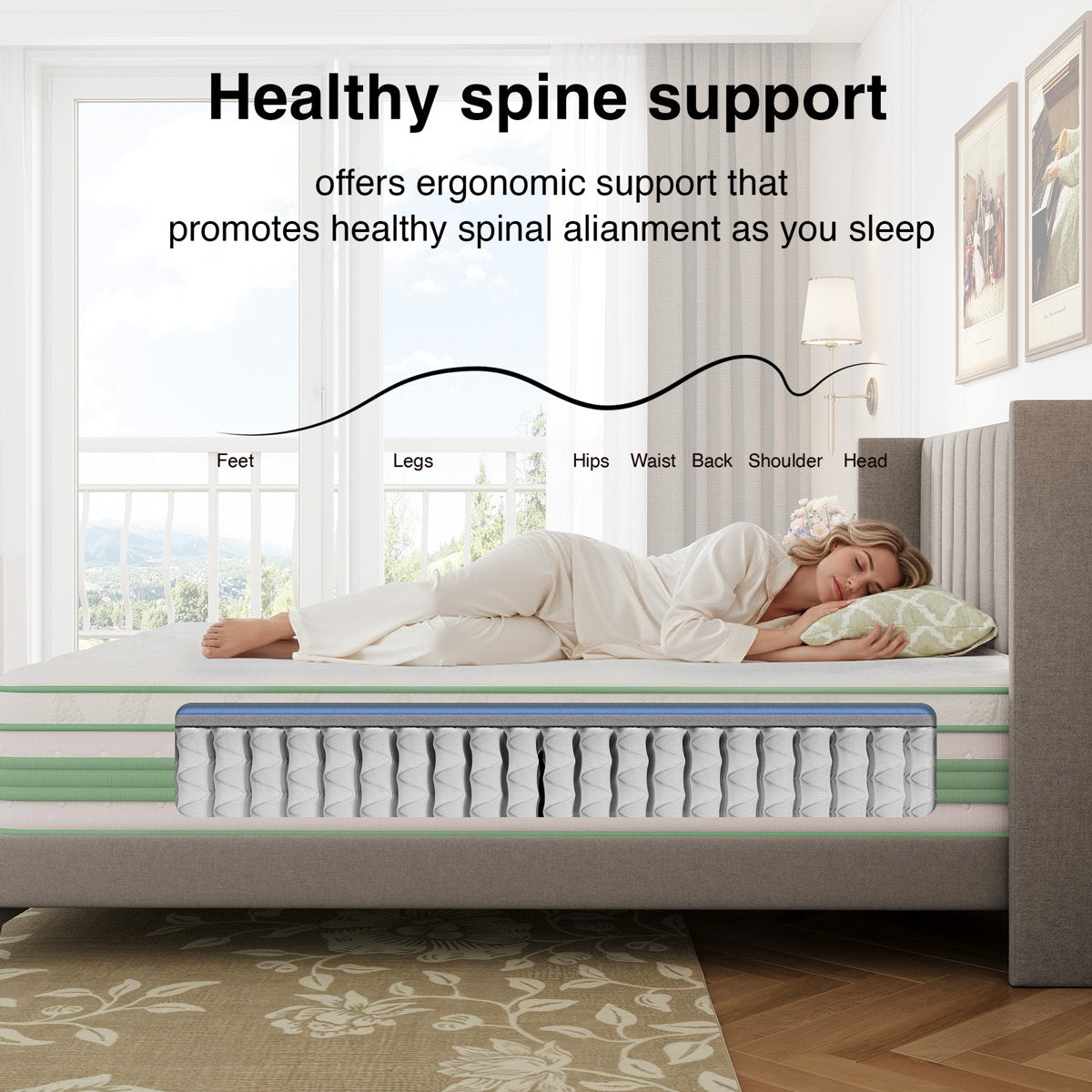 Novilla 14" Medium Firm Gel Memory Foam Hybrid Mattress with CertiPUR-US and ACA Certified