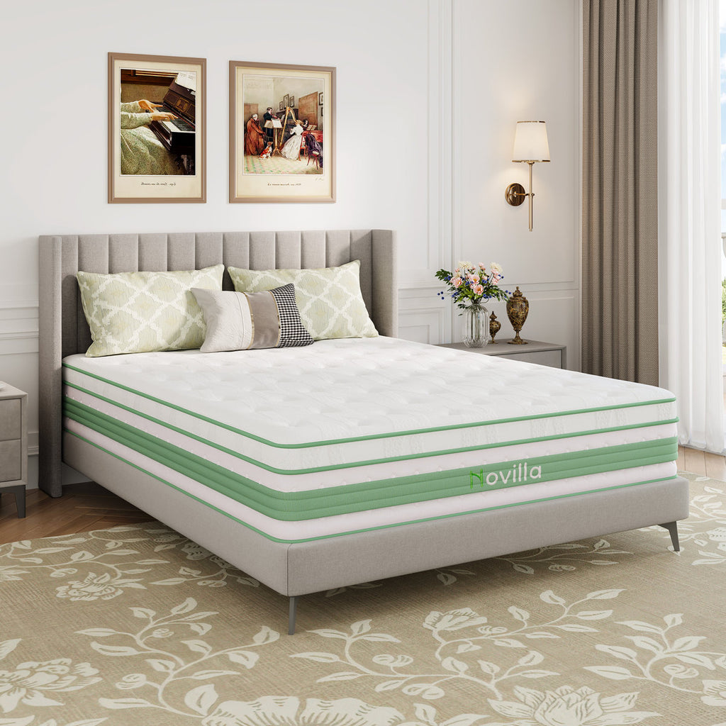 Novilla 14" Medium Firm Gel Memory Foam Hybrid Mattress with CertiPUR-US and ACA Certified