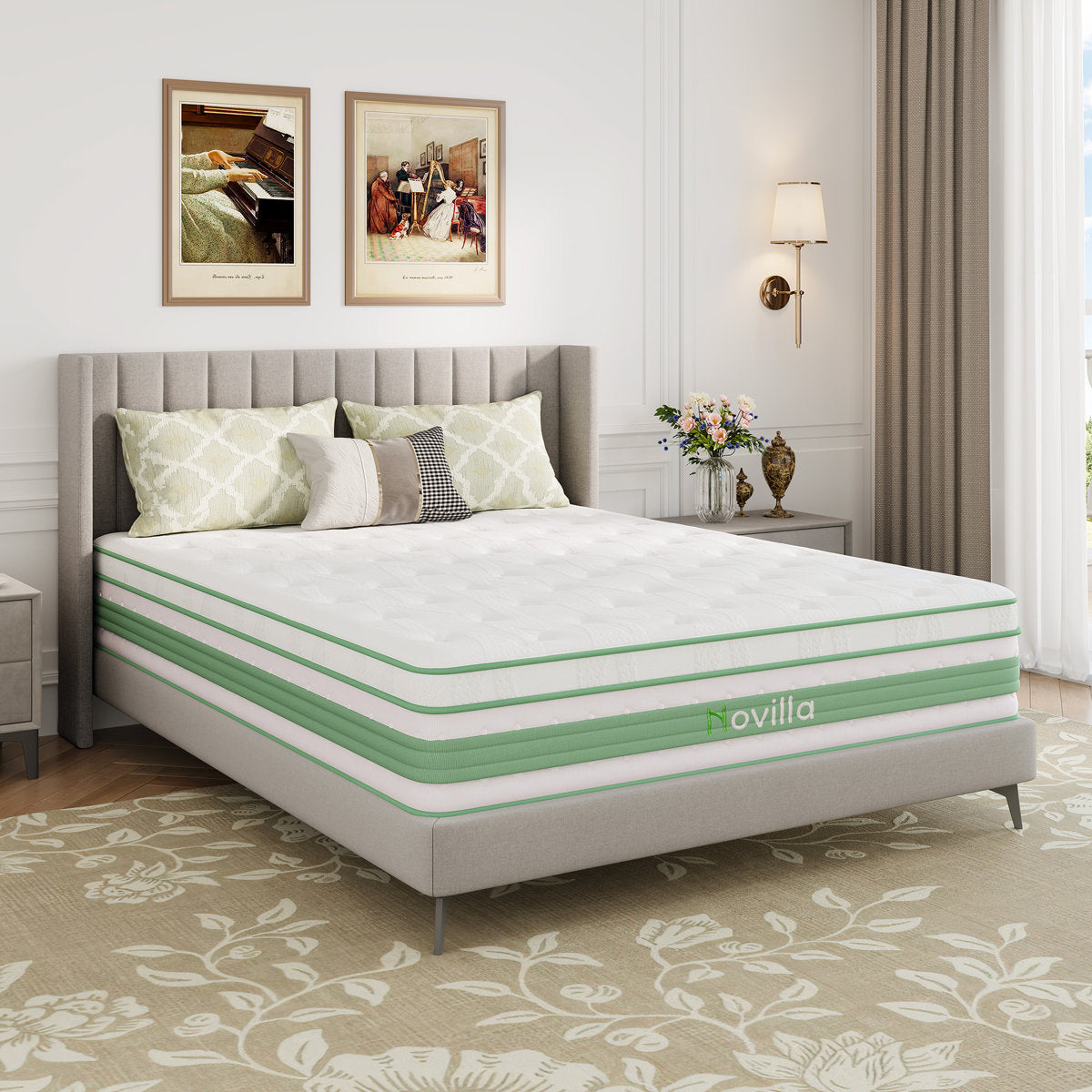 Novilla 14" Medium Firm Gel Memory Foam Hybrid Mattress with CertiPUR-US and ACA Certified