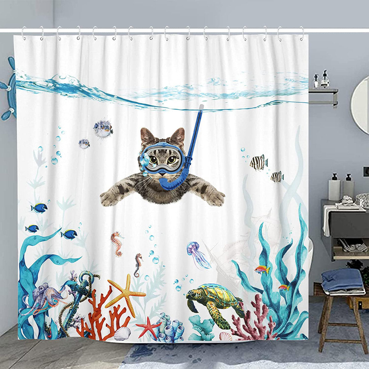 Ophia Shower Curtain with Hooks Included
