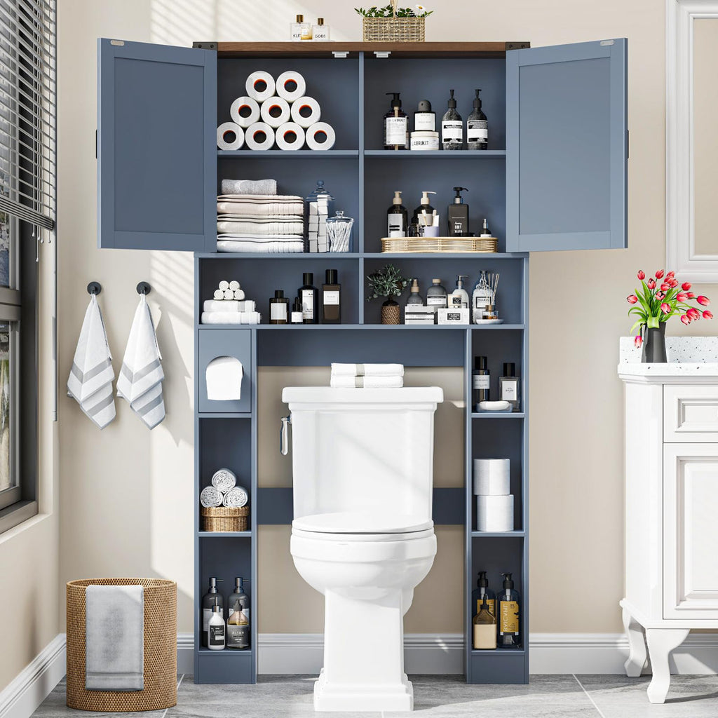 Over The Toilet Storage Cabinet With 2 Barn Doors