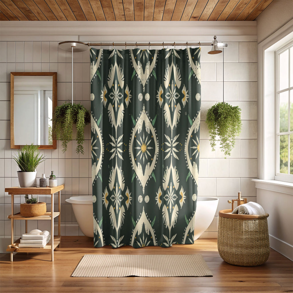 Pamfila Boho Imagery Machine Washable Polyester Shower Curtain