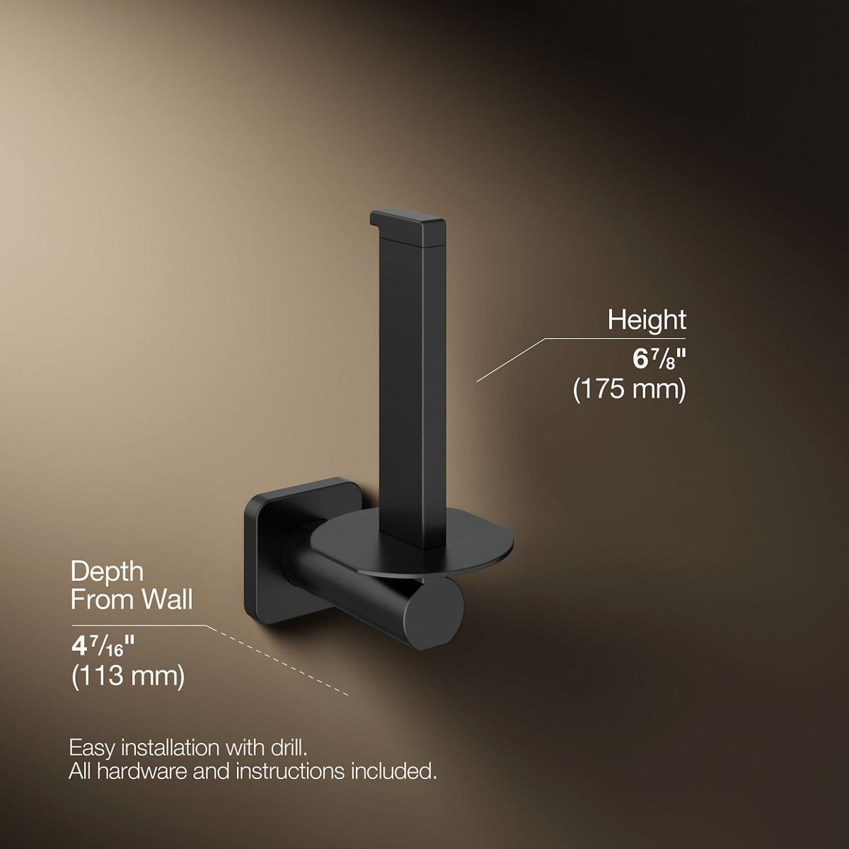 Parallel Vertical Toilet Paper Holder K-23527-BL
