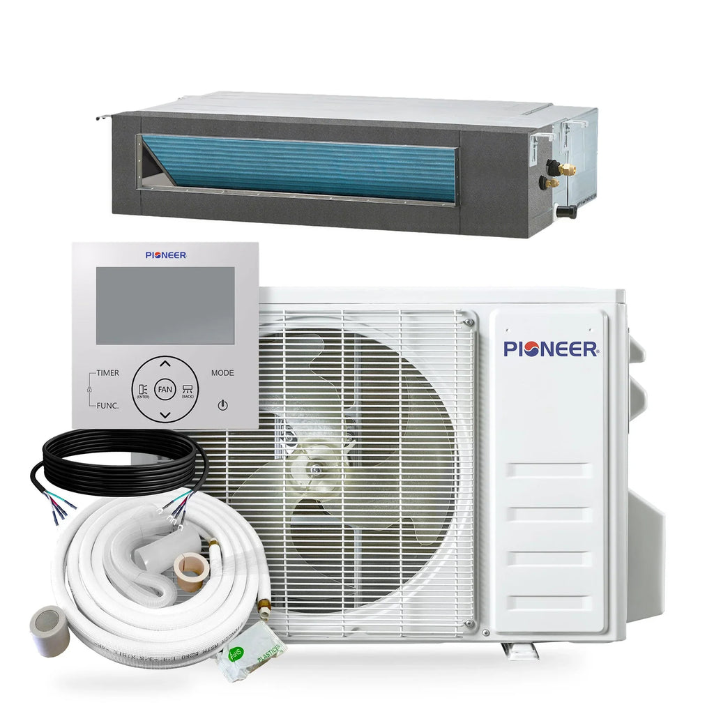 Pioneer® Quantum Ultra™ 9,000 BTU 20.5 SEER2 230V Ceiling Concealed Ducted Mini-Split Air Conditioner Full Set