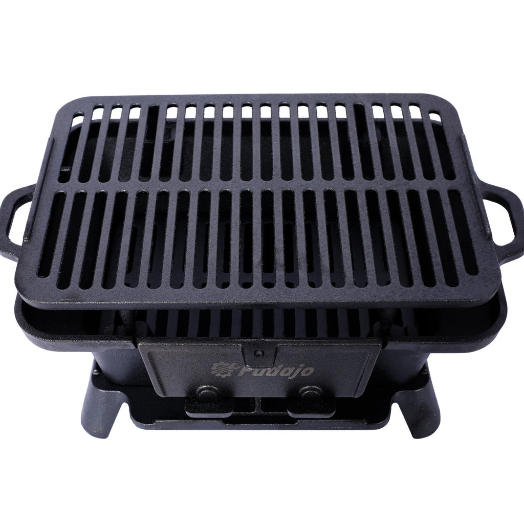Portable Cast Iron Cooking Grill - Versatile For Different Foods, Ideal Camping And Picnics , Heat Retaining, Outdoor Culinary Experiences