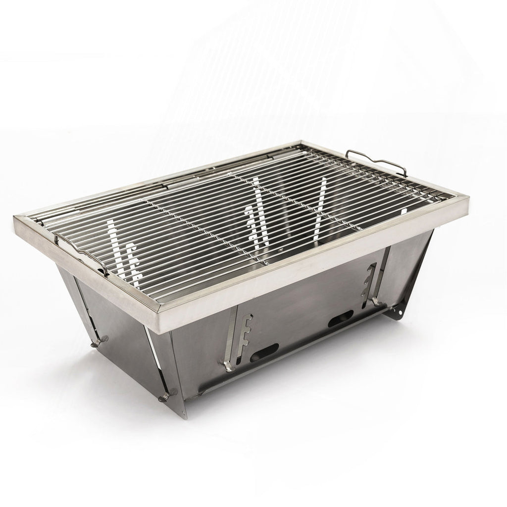 Portable Foldable Outdoor Charcoal BBQ Grill Set for Patio & Camping