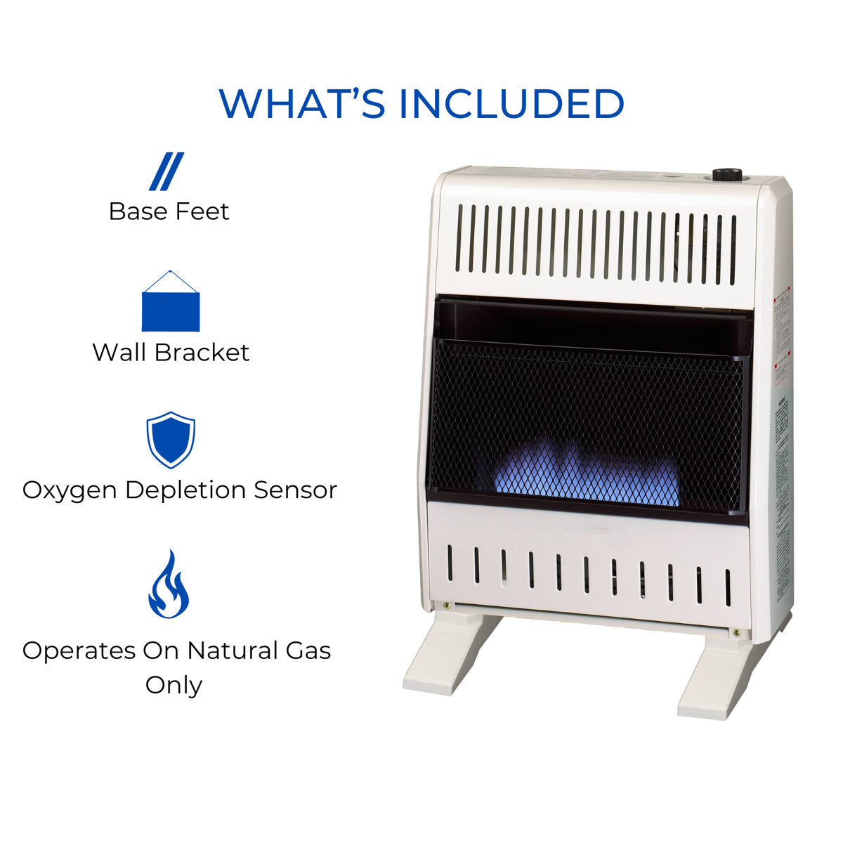 ProCom Heating  Ventless Blue Flame Heater-20,000BTU, Manual Control