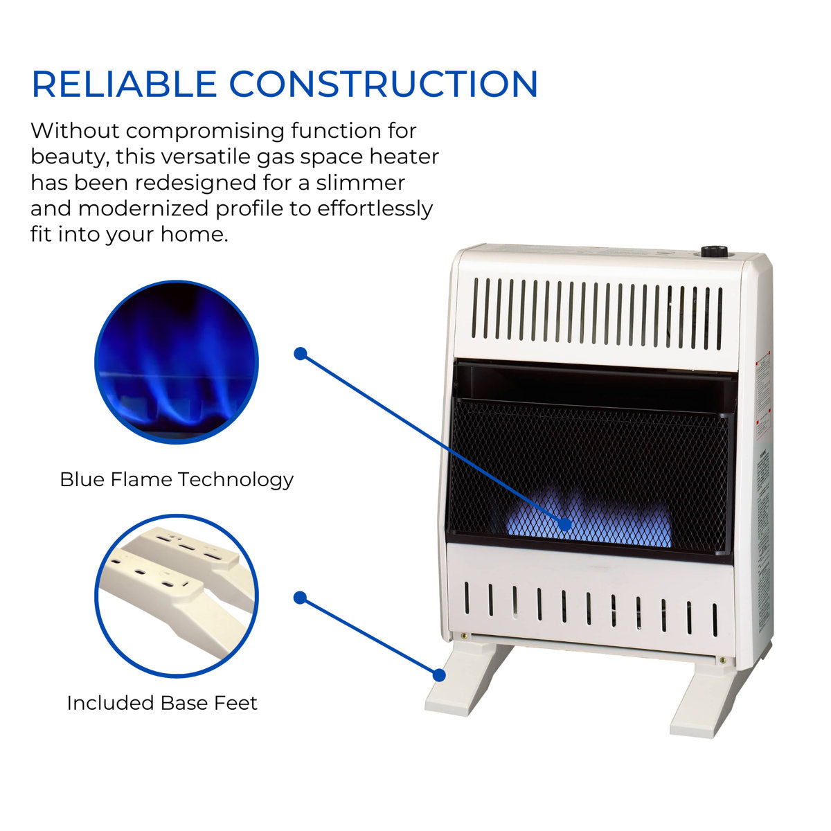 ProCom Heating  Ventless Blue Flame Heater-20,000BTU, Manual Control