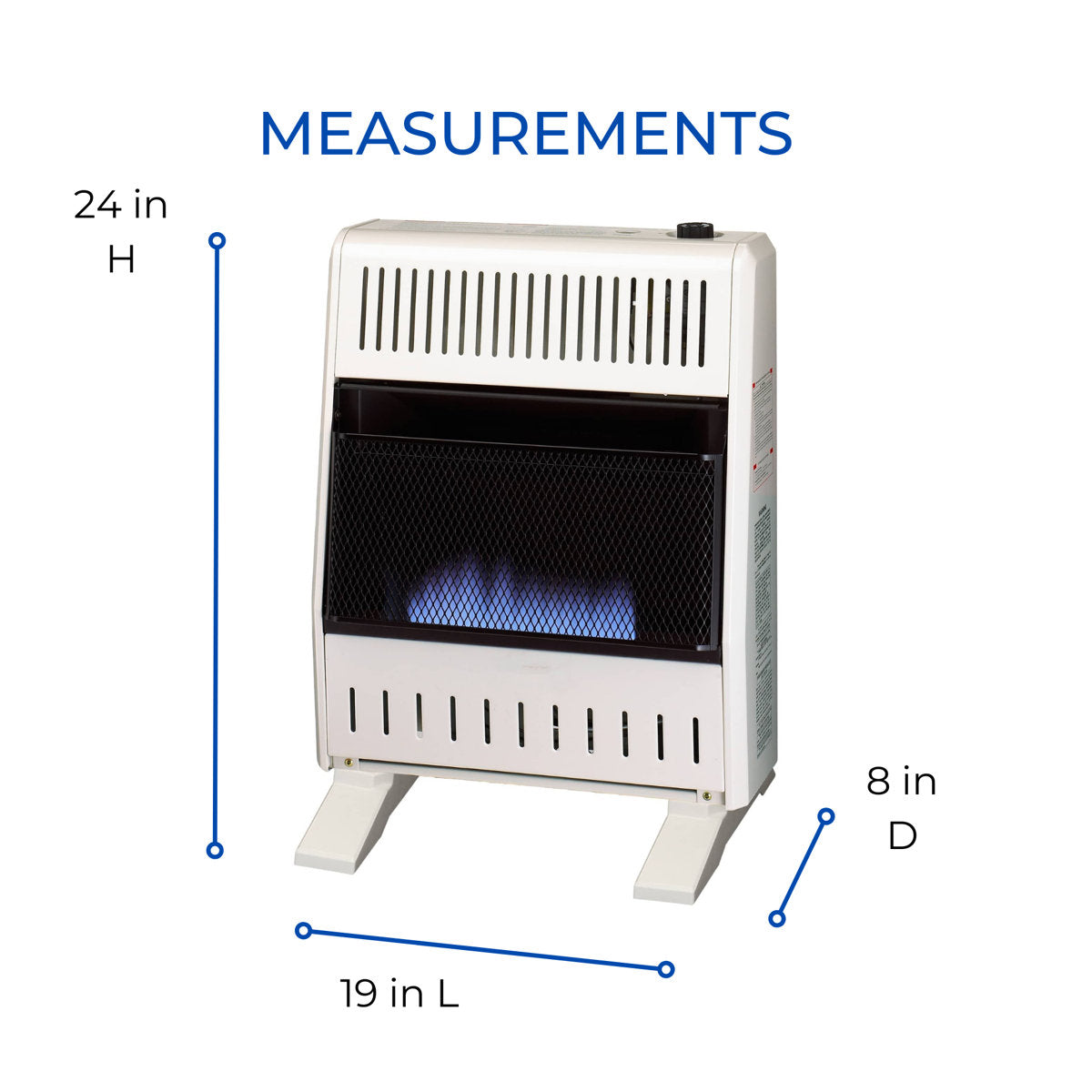 ProCom Heating  Ventless Blue Flame Heater-20,000BTU, Manual Control