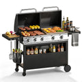 Propane Gas Griddle Grill Combo ¨C Dual BBQ Grill & Flat Top Griddle