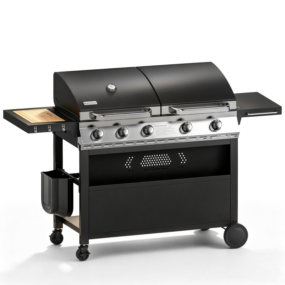 Propane Gas Griddle Grill Combo ¨C Dual BBQ Grill & Flat Top Griddle
