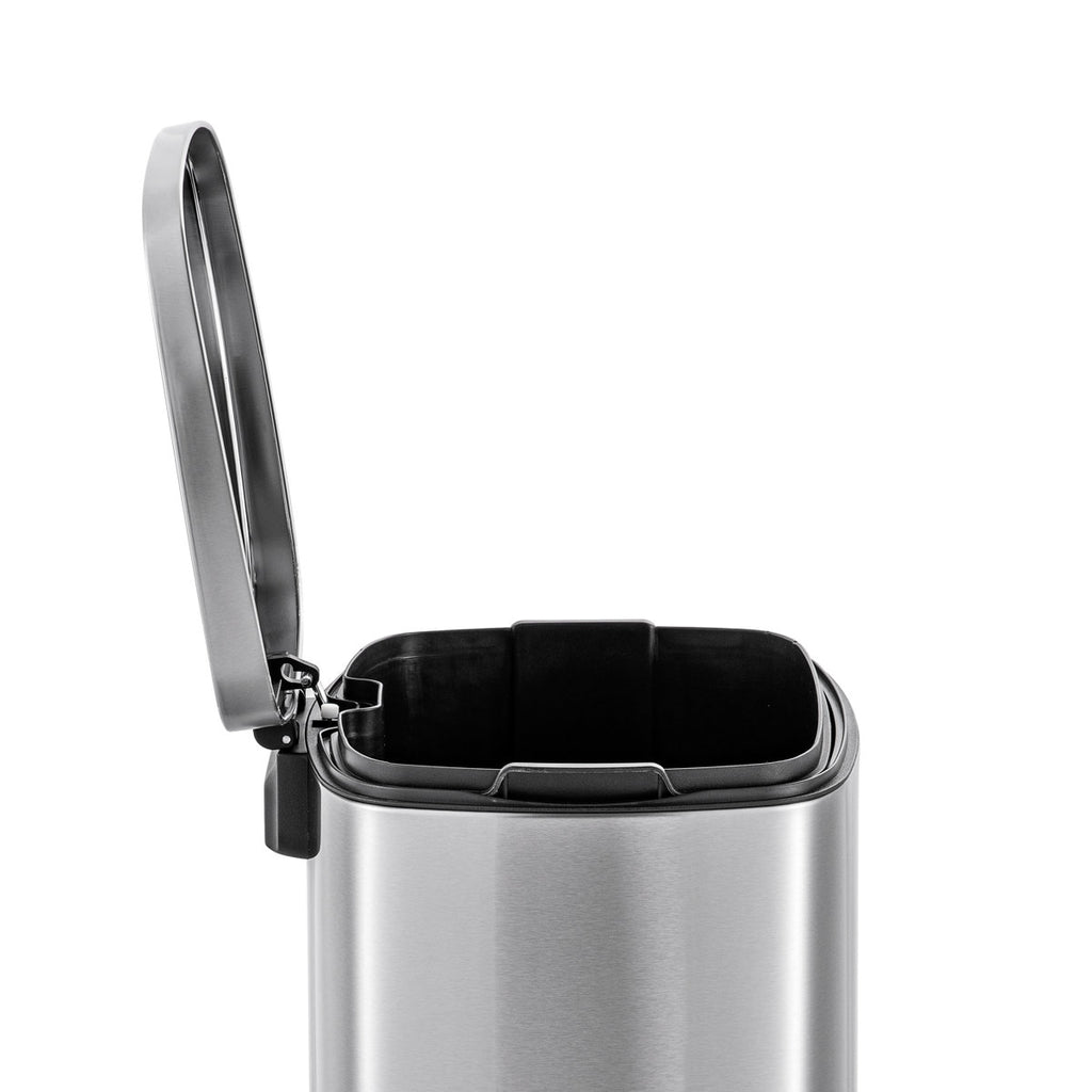 Qualiazero 13.2 Gallon & Two 1.3 Gallon Stainless Steel Rectangular Step On Trash Can Set