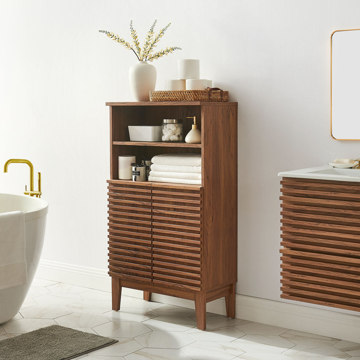 Render Freestanding Bathroom Storage Cabinet