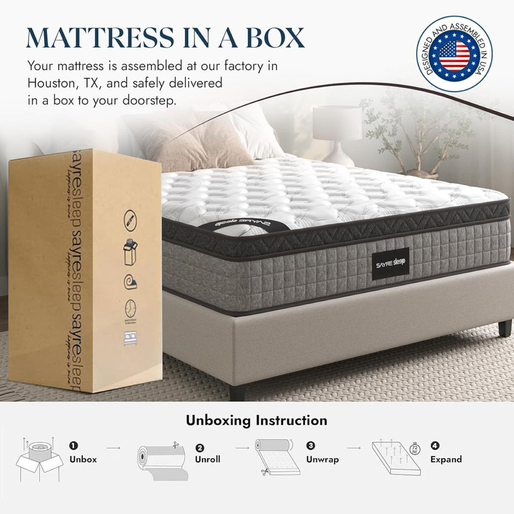 Rhuddlan Innerspring Hybrid and Cooling Gel Memory Foam Mattress, Pressure Relief, and Motion Isolation, CertiPUR-US and Oeko TEX Certified