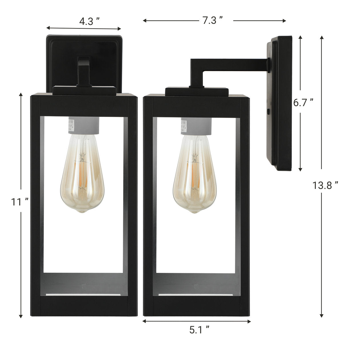 Rockmeade Black 11 H Outdoor Wall Lantern