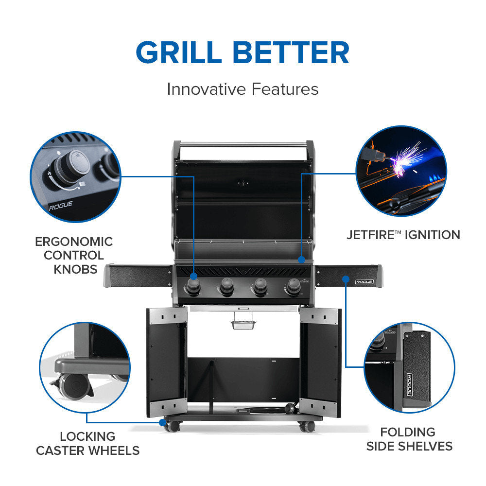 Rogue? 525 4-Burner Grill with Cast Iron Cooking Grids