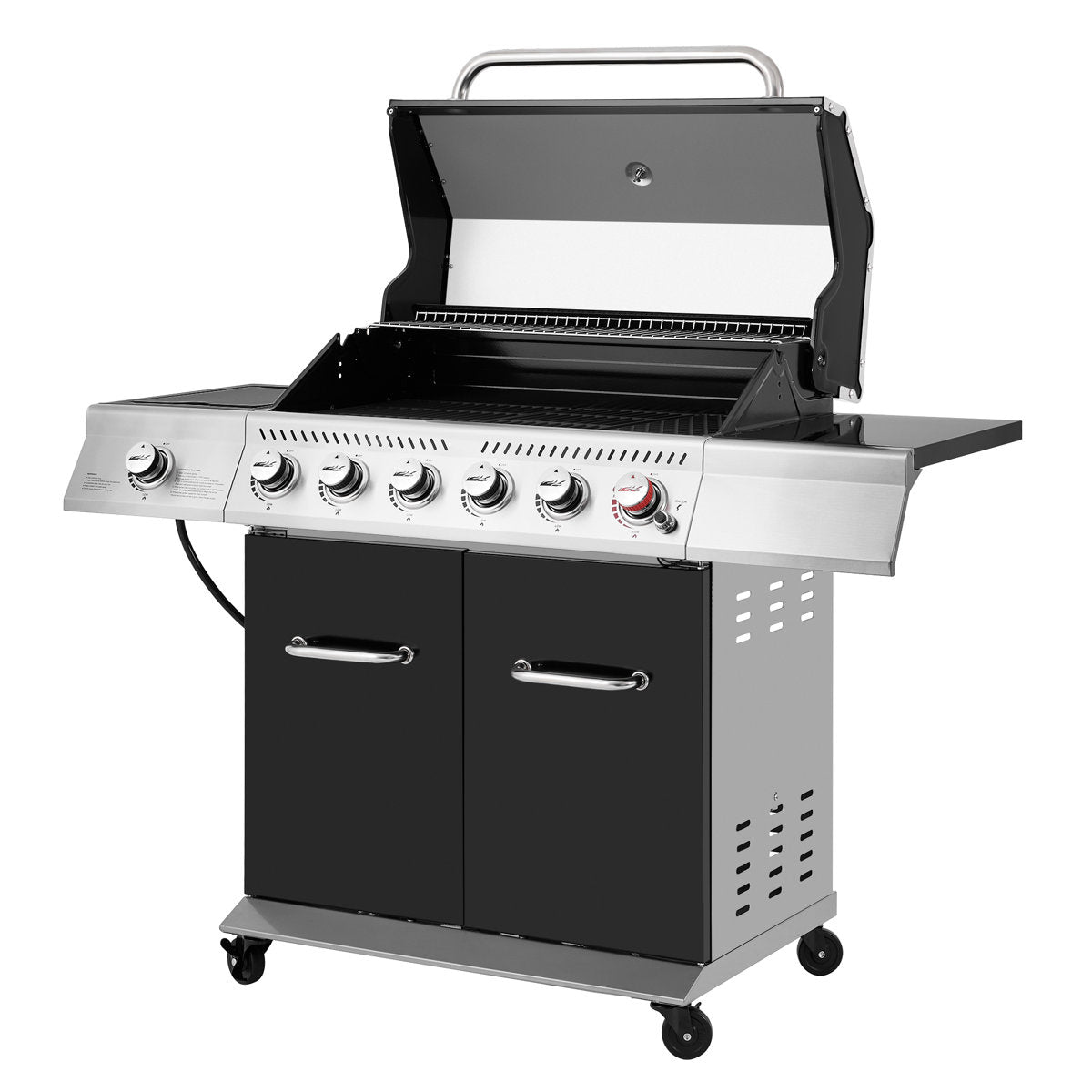 Royal Gourmet 6 - Burner Free Standing Liquid Propane Gas Grill with Side Burner and Cabinet