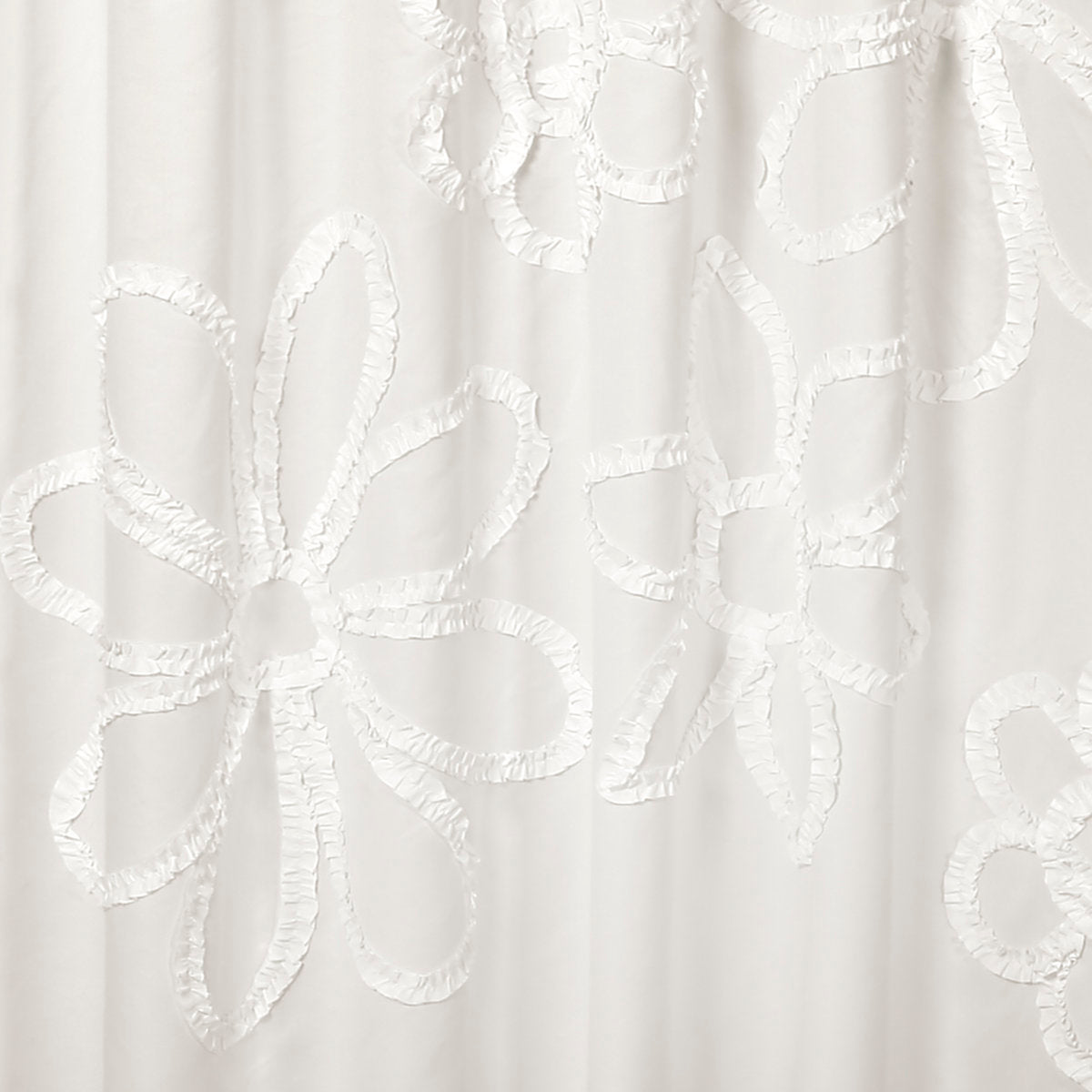 Ruffle Flower Floral Shower Curtain
