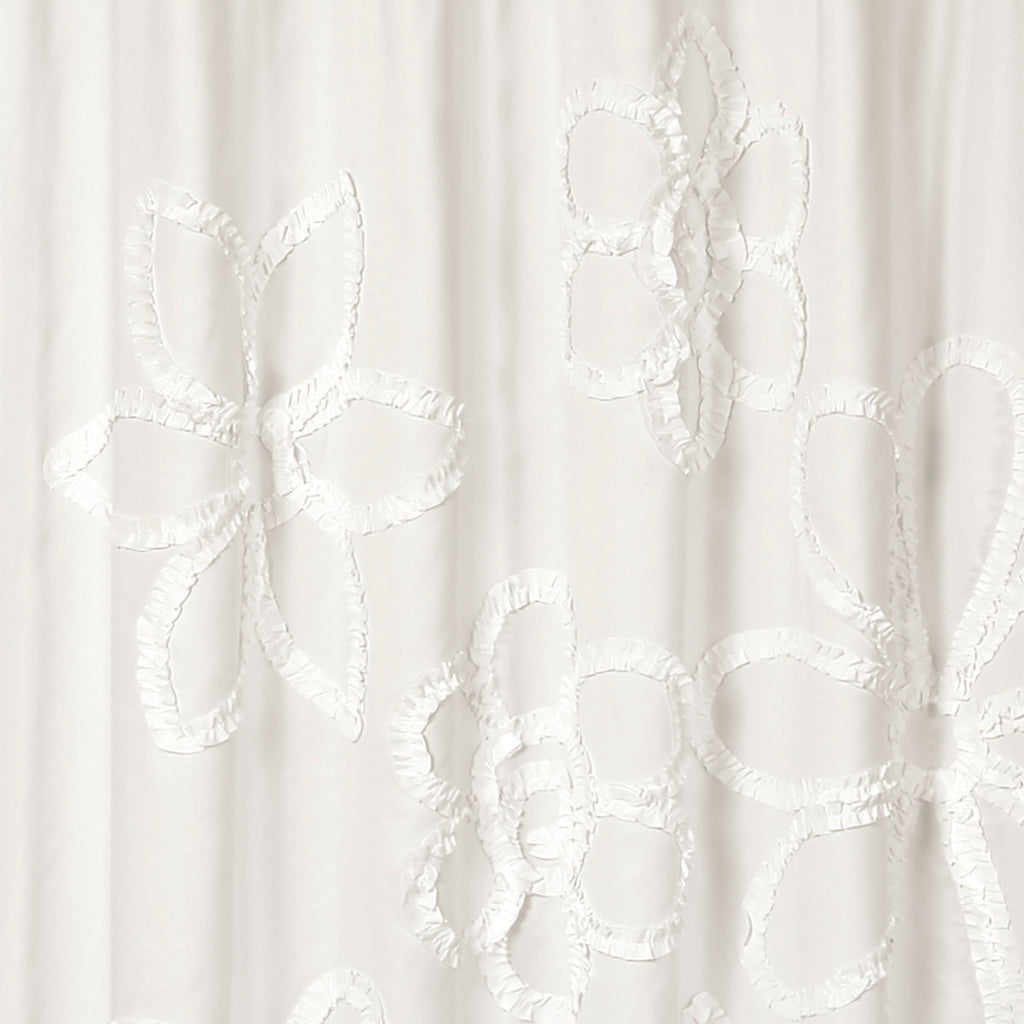 Ruffle Flower Floral Shower Curtain