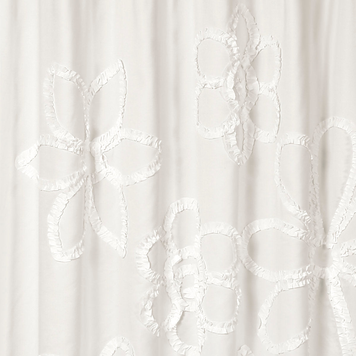 Ruffle Flower Floral Shower Curtain