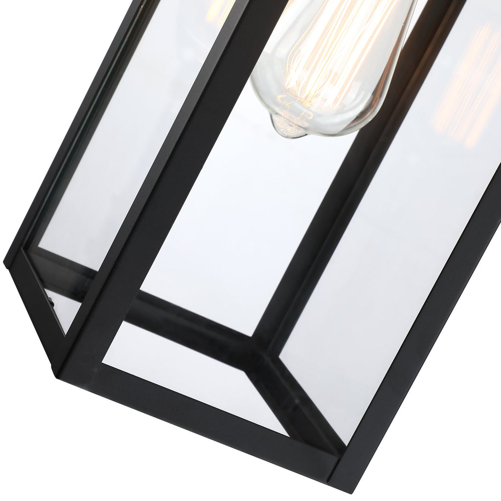 Schlesinger Black Steel Wall Light with High-transparency Glass