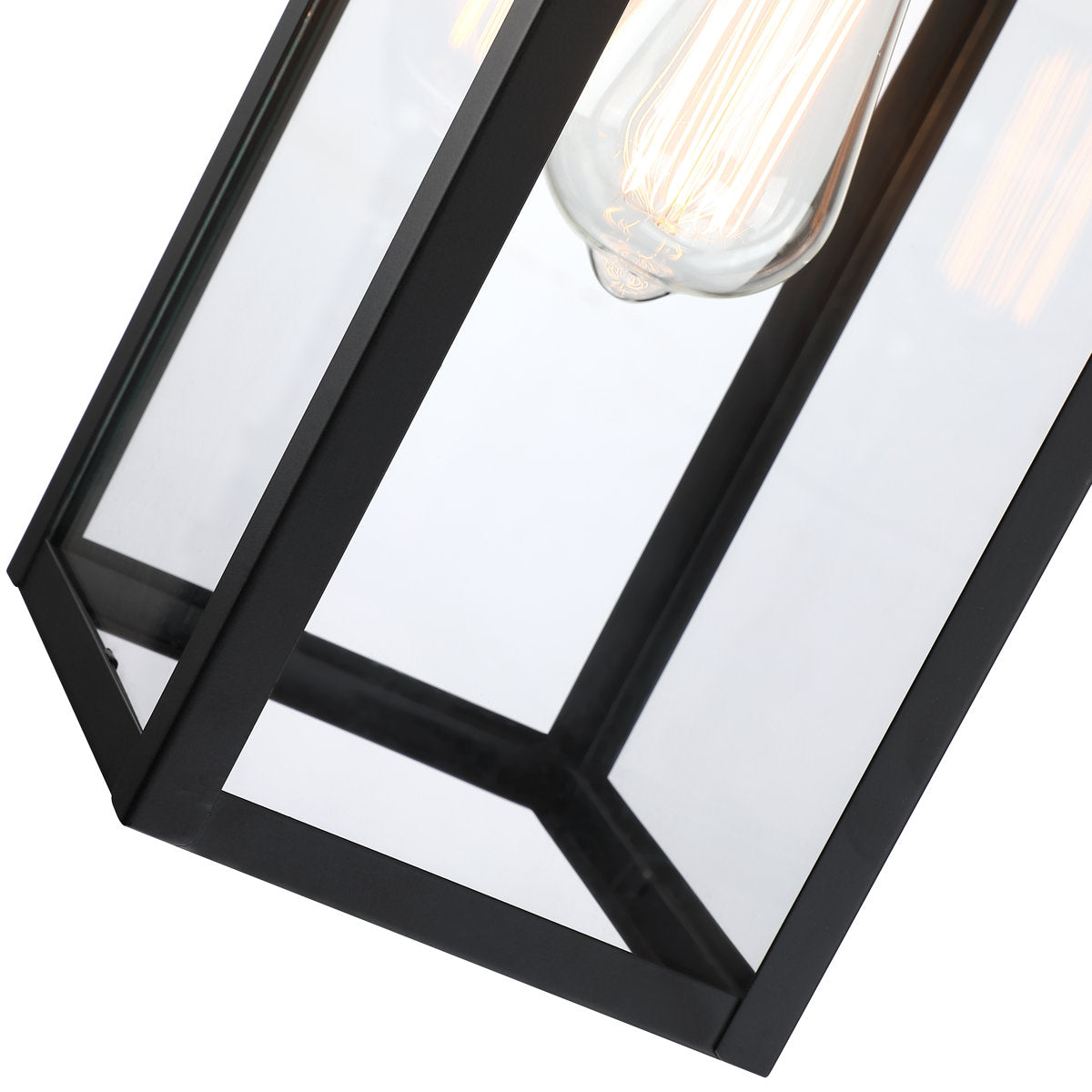 Schlesinger Black Steel Wall Light with High-transparency Glass