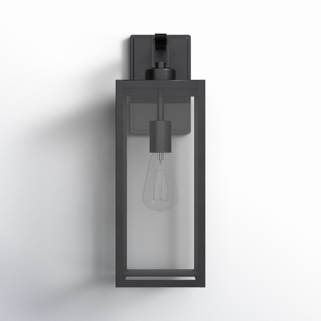 Schlesinger Black Steel Wall Light with High-transparency Glass