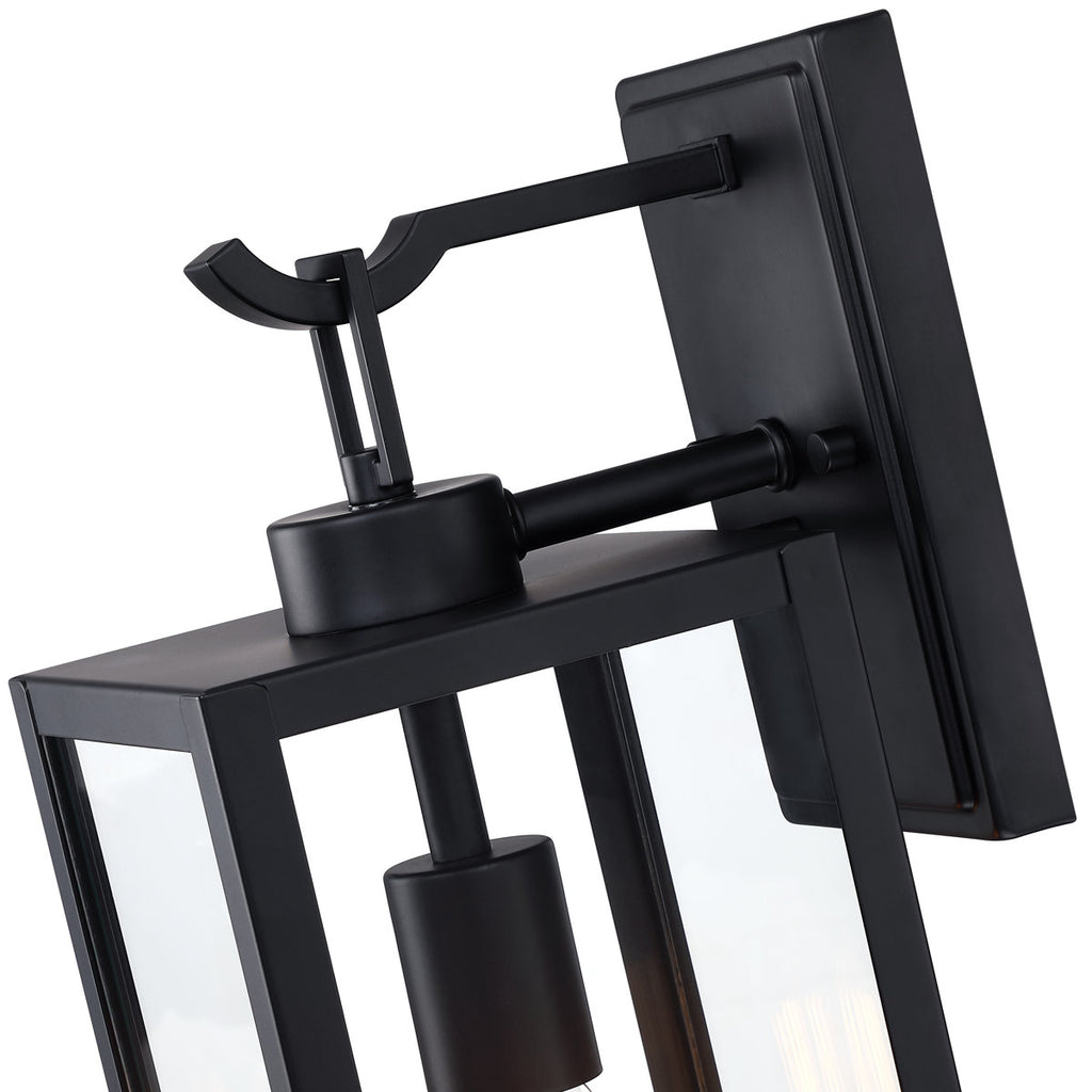 Schlesinger Black Steel Wall Light with High-transparency Glass