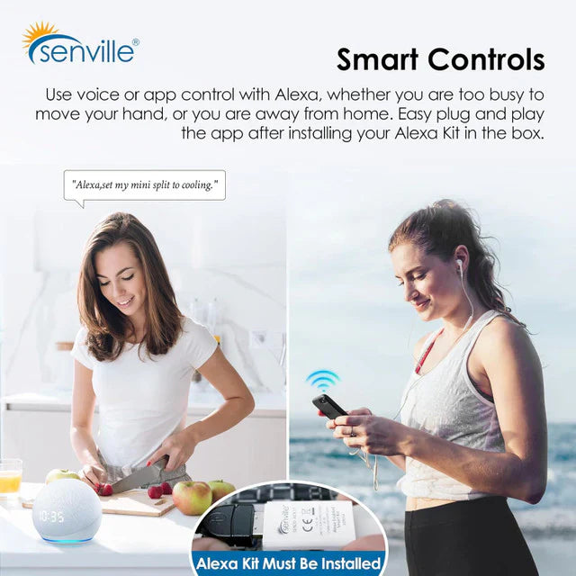 Senville AURA 36,000 BTU (18K + 18K) 23 SEER2 Dual Zone Mini Split Air Conditioner - 230V