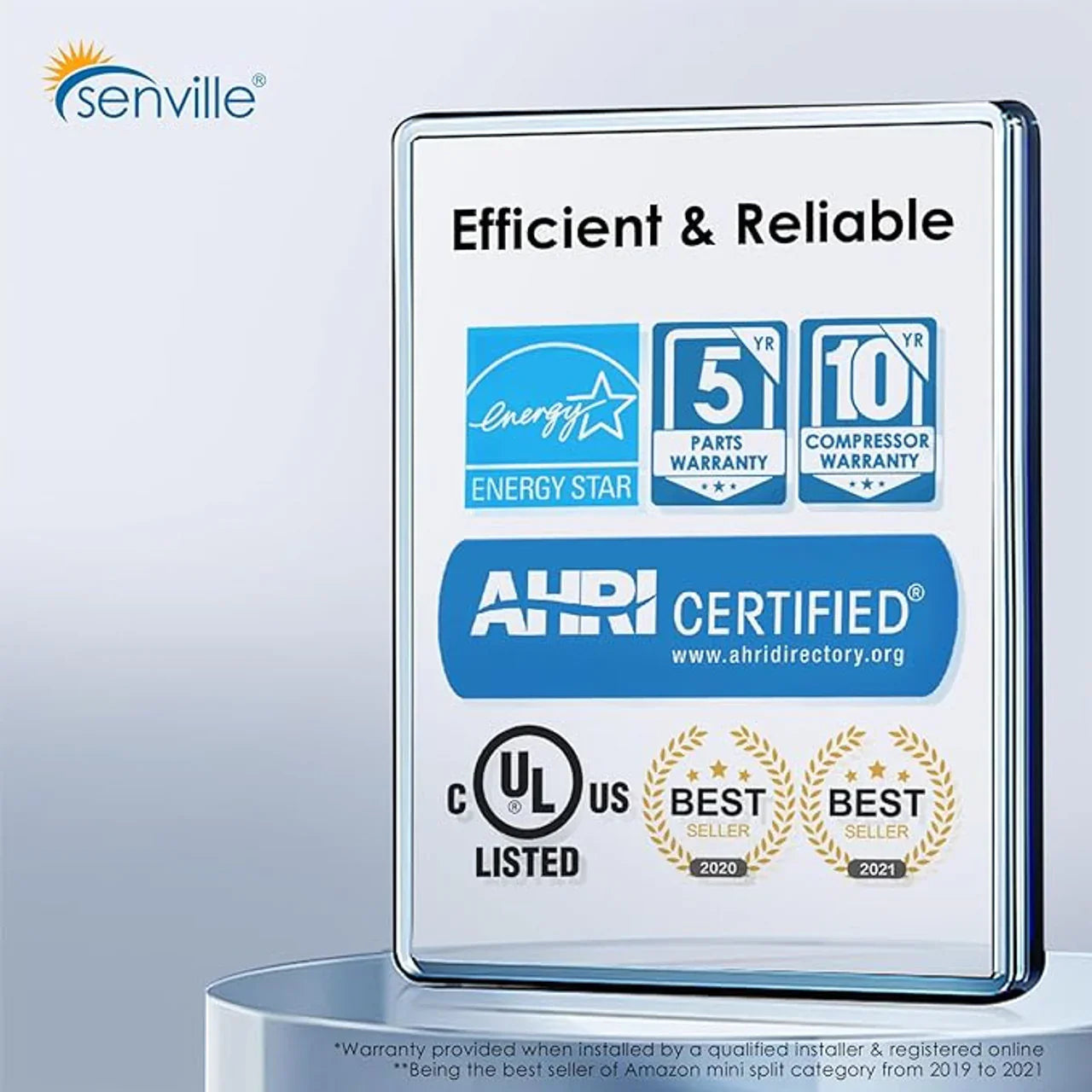 Senville AURA 18,000 BTU (9K + 9K) 25 SEER2 Dual Zone Mini Split Air Conditioner - 230V