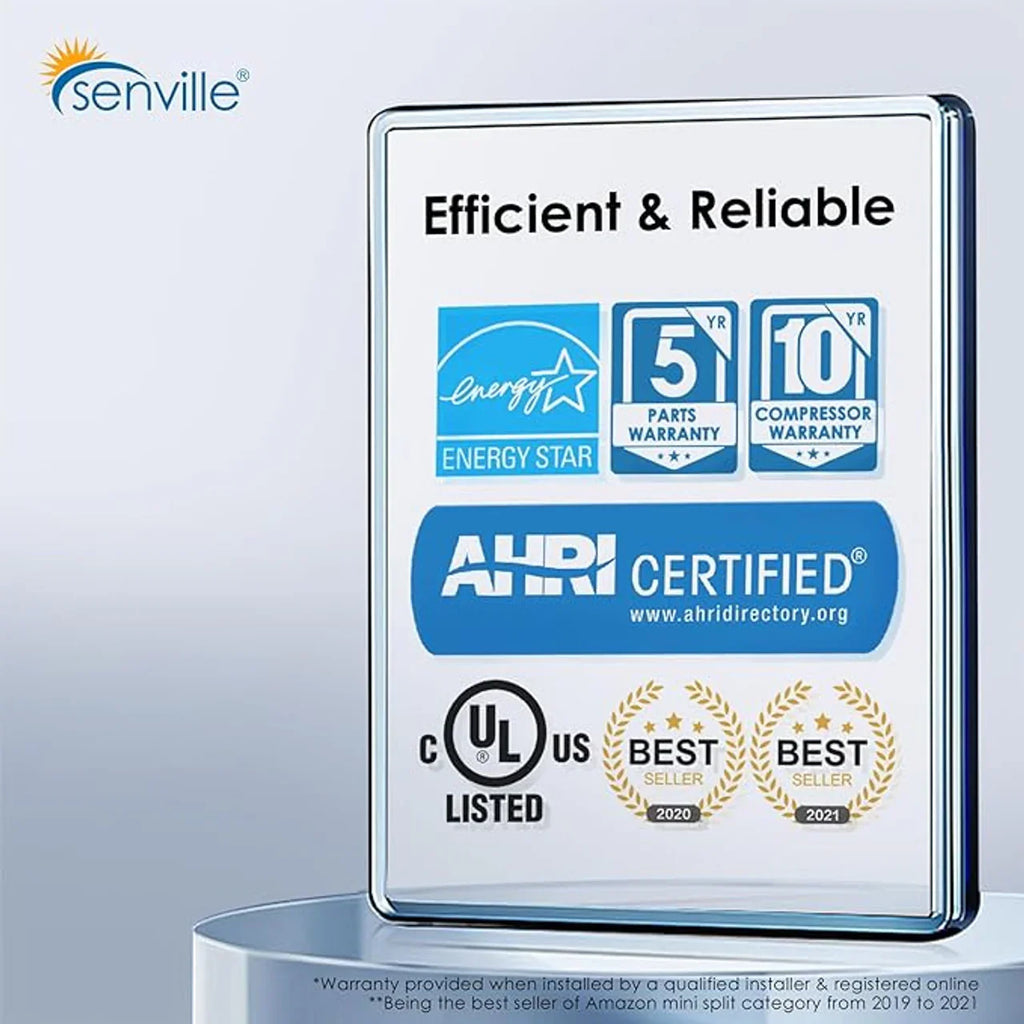 Senville AURA 36,000 BTU (18K + 18K) 23 SEER2 Dual Zone Mini Split Air Conditioner - 230V