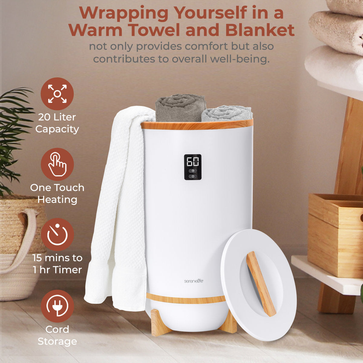 SereneLife Large Towel Warmer SLTLW400