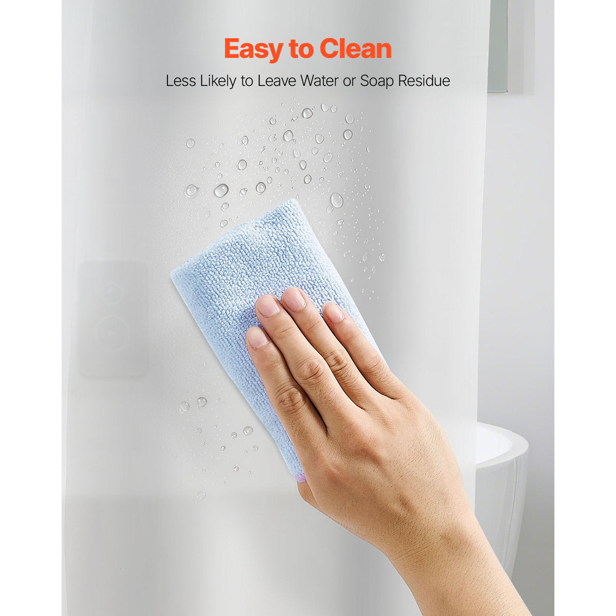 Shower Curtain Liner 8G PEVA Shower Liner 72 x 72 in for Bathroom Showers (Set of 2)