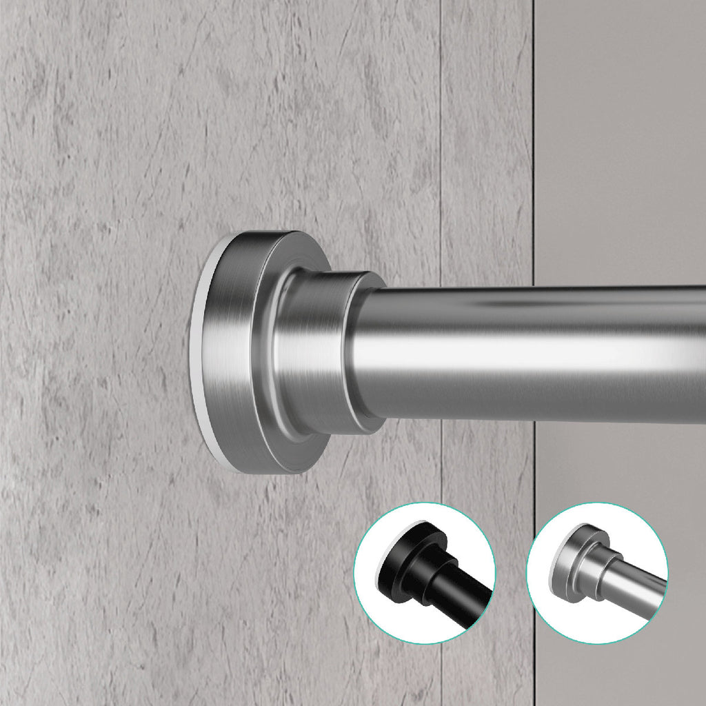 Shower Curtain Rod, 18-63.9 Inch Adjustable Spring Tension Curtain Rod, Never Rust Anti-slip Shower Curtain Rod For Bathroom, No Drilling, Never Collapse, Easy To Use