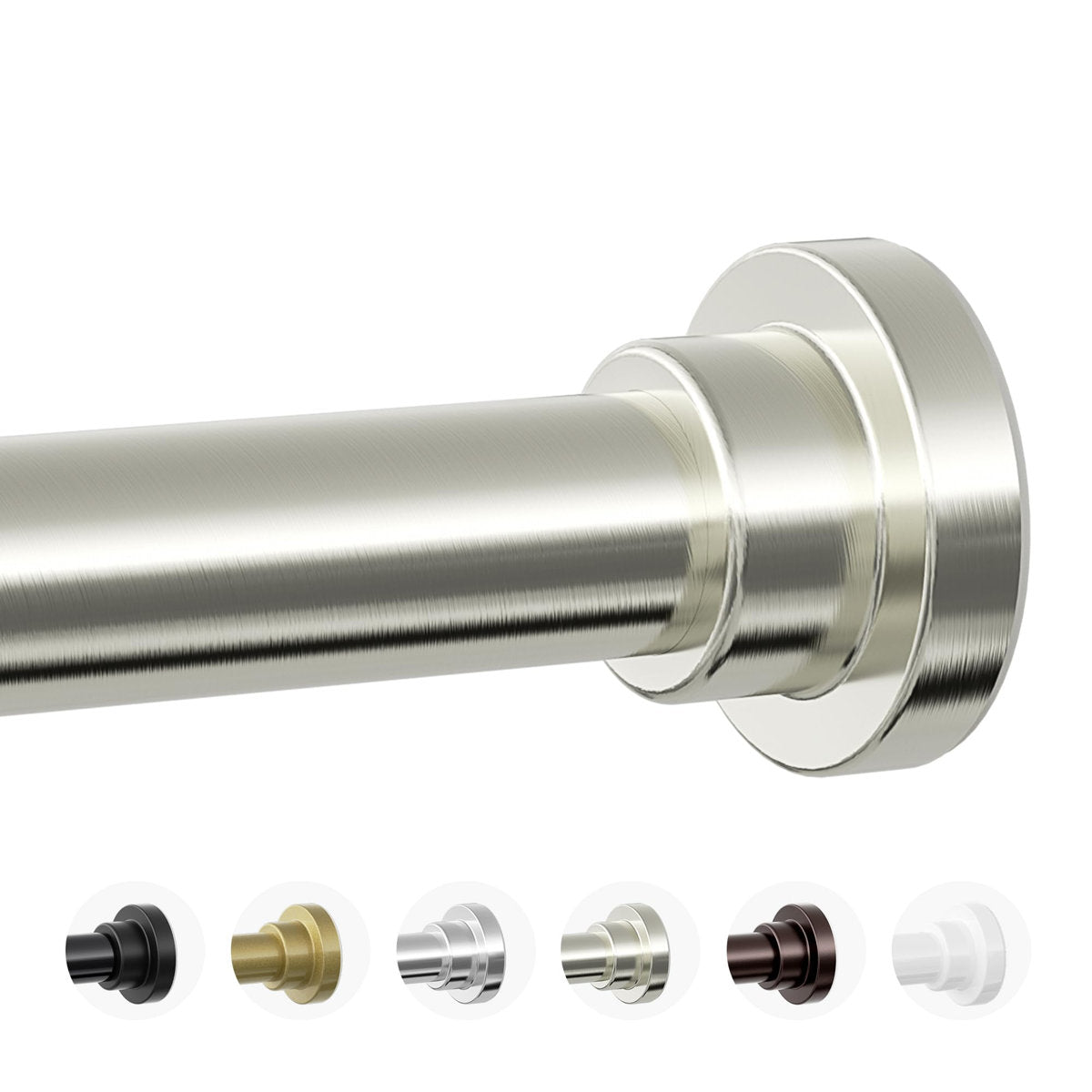 Shower Curtain Rod, 1" Diameter Heavy Duty Tension Shower Rod, Non Slip Adjustable 28-74 Inch No Drill Shower Curtain Rods Spring Tension For Bathroom, Shower Stall, No Rust, Brushed Nickel