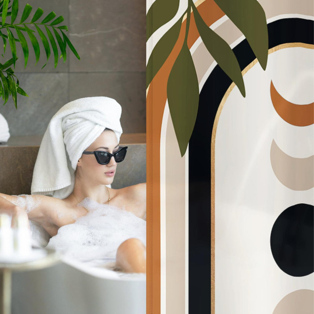 Shower Curtain with Hooks Included