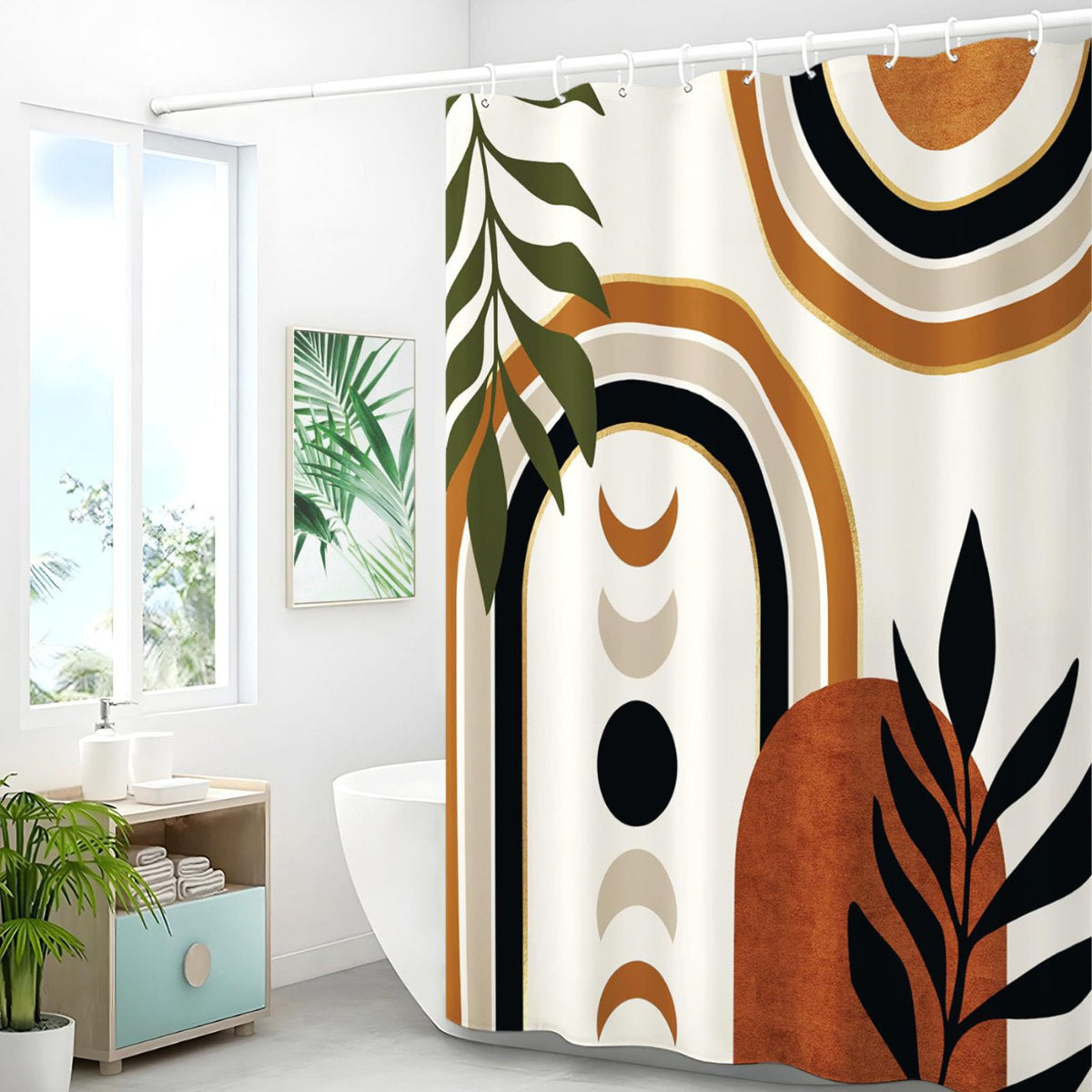 Shower Curtain with Hooks Included