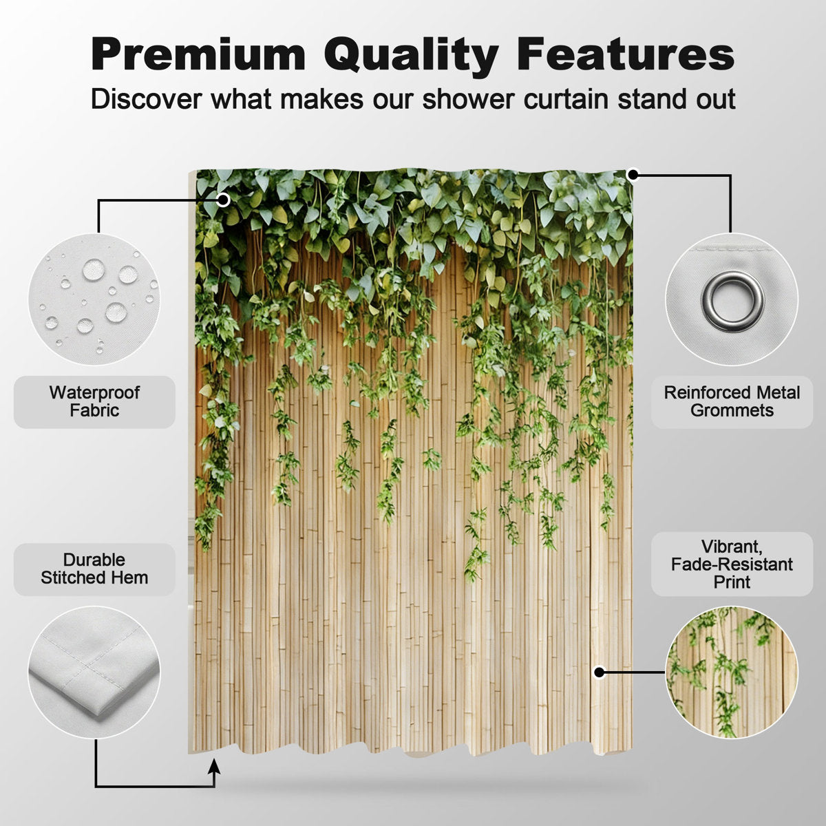 Shower Curtains with Hooks Included