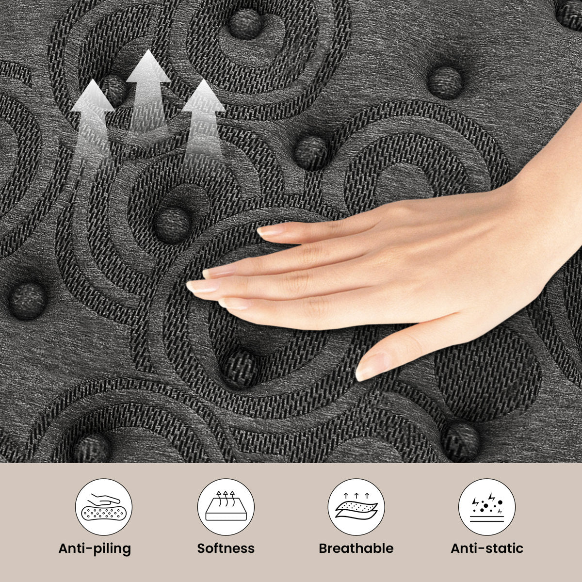 Sinegal Luxury 10" Medium-Firm Hybrid Mattress - Gel Memory Foam & Anti-Static Breathable Cover