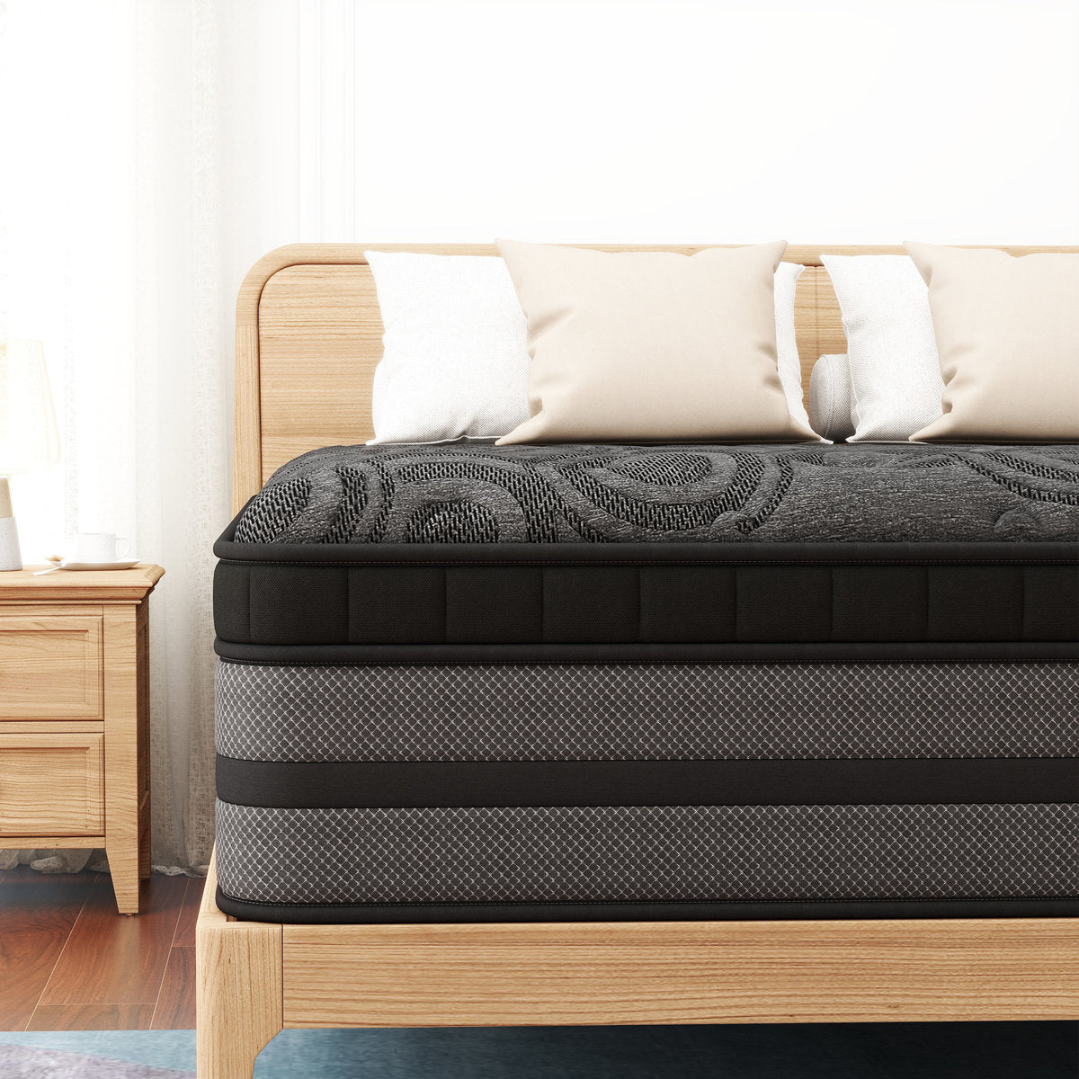 Sinegal Luxury 10" Medium-Firm Hybrid Mattress - Gel Memory Foam & Anti-Static Breathable Cover